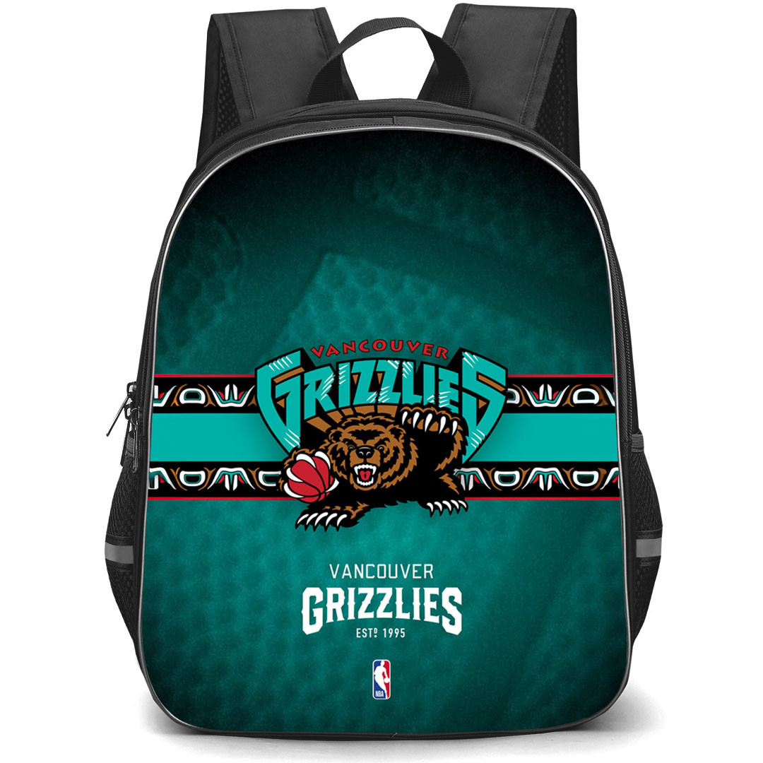 NBA Vancouver Grizzlies Backpack StudentPack - Team 2001 Logo Stripe Background