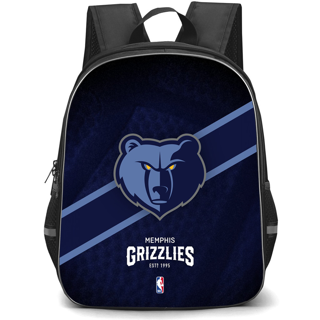 NBA Vancouver Grizzlies Backpack StudentPack - Team Logo Stripe Background