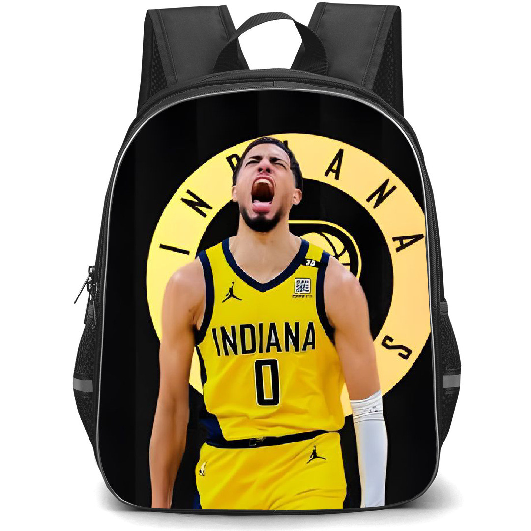 NBA Tyrese Haliburton Backpack StudentPack - Tyrese Haliburton Indiana Pacers Shouting On Black Background