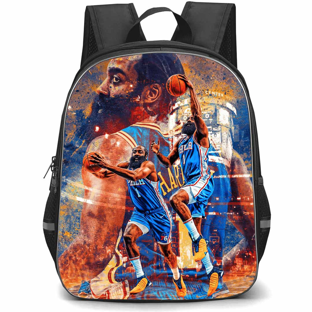 NBA James Harden Backpack StudentPack - James Harden Philadelphia 76ers 1 Dunking Graphic Art Poster
