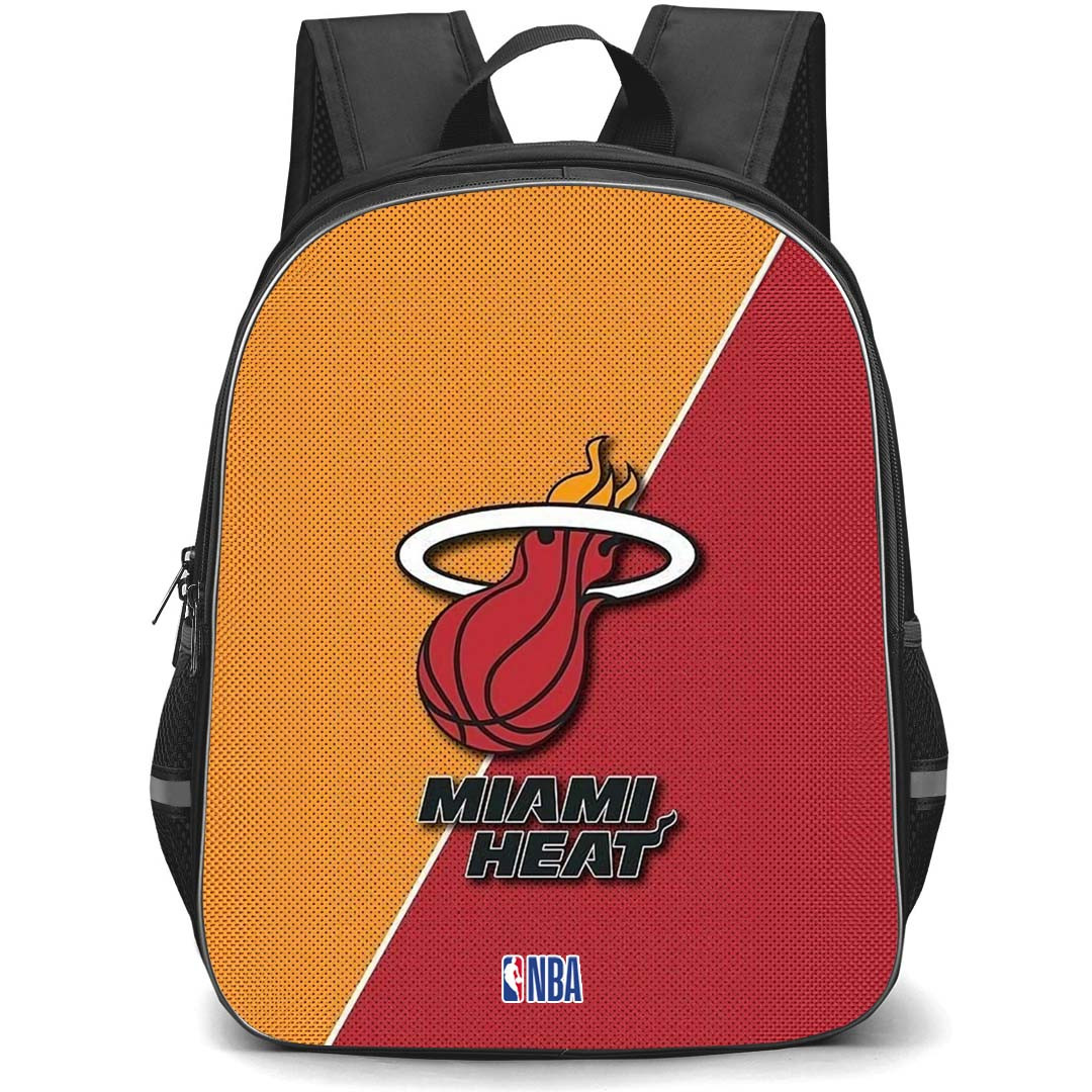 NBA Miami Heat Backpack StudentPack - Team Logo On Red And Black Background