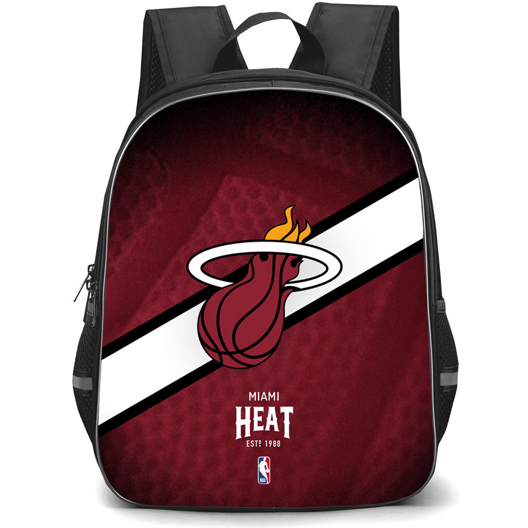 NBA Miami Heat Backpack StudentPack - Team Logo Stripe Background