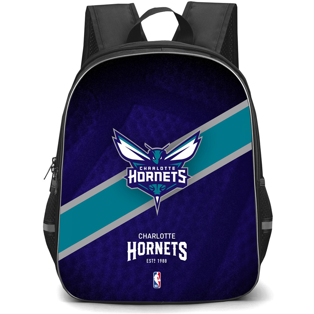 NBA Charlotte Hornets Backpack StudentPack - Team Logo Stripe Background