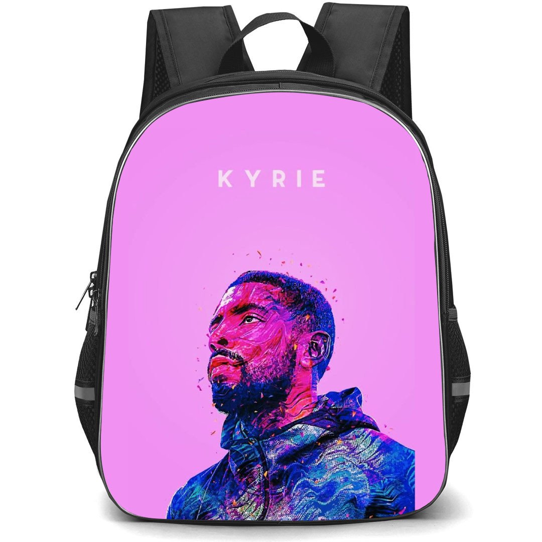 NBA Kyrie Irving Backpack StudentPack - Kyrie Irving Colorful Portrait On Pink Background