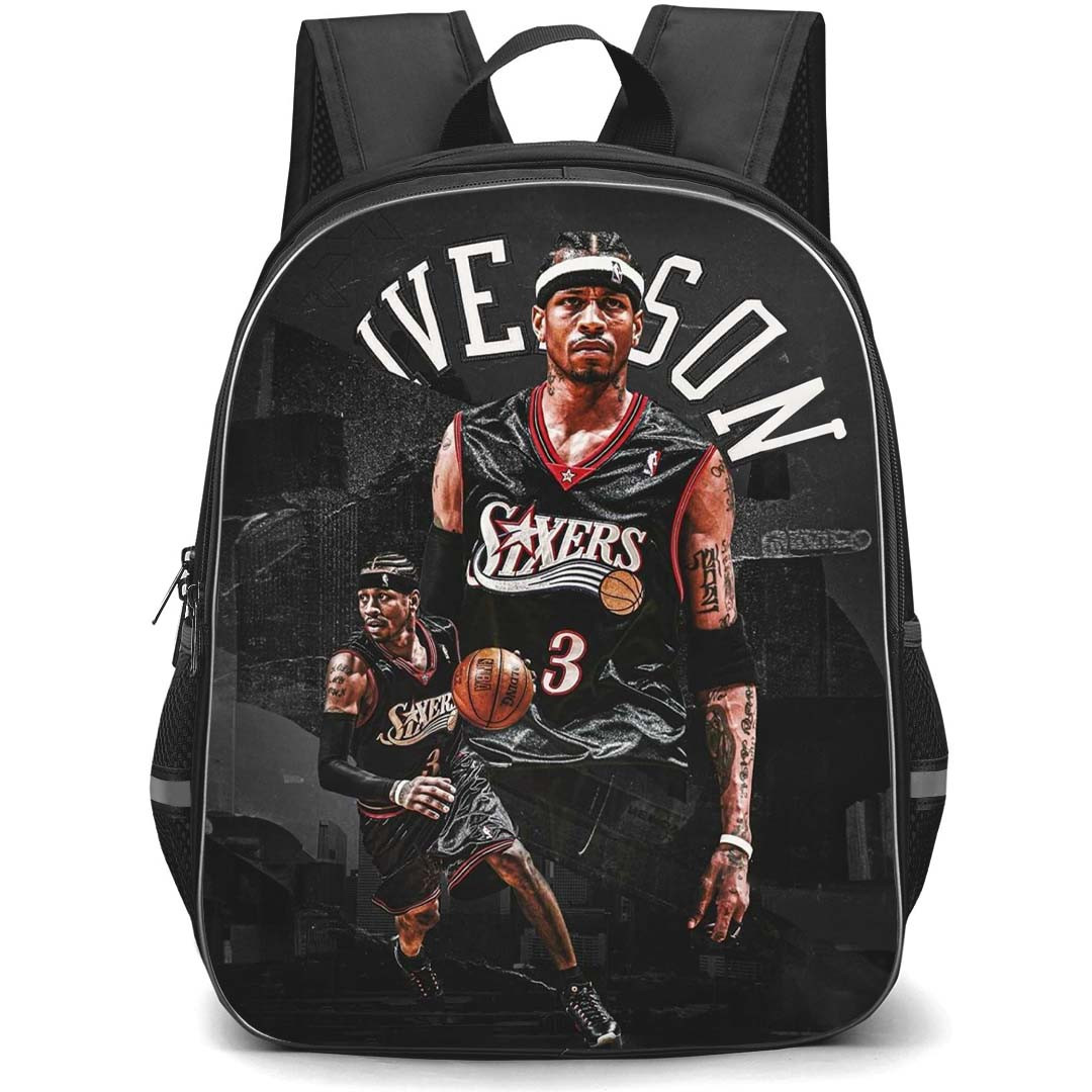 NBA Allen Iverson Backpack StudentPack - Allen Iverson Sixers 3 Dribbling Dark Poster