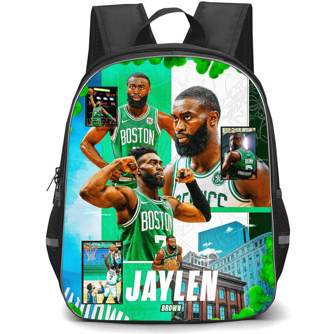 NBA Jaylen Brown Backpack StudentPack - Jaylen Brown Boston Celtics Portrait Poster Art