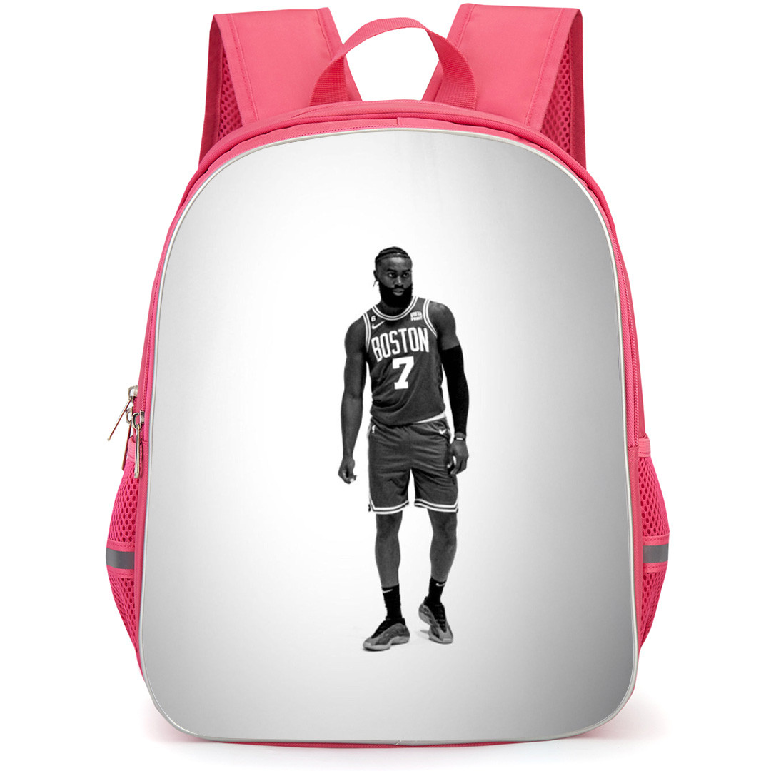 NBA Jaylen Brown Backpack StudentPack - Jaylen Brown Standing Grayscale Poster
