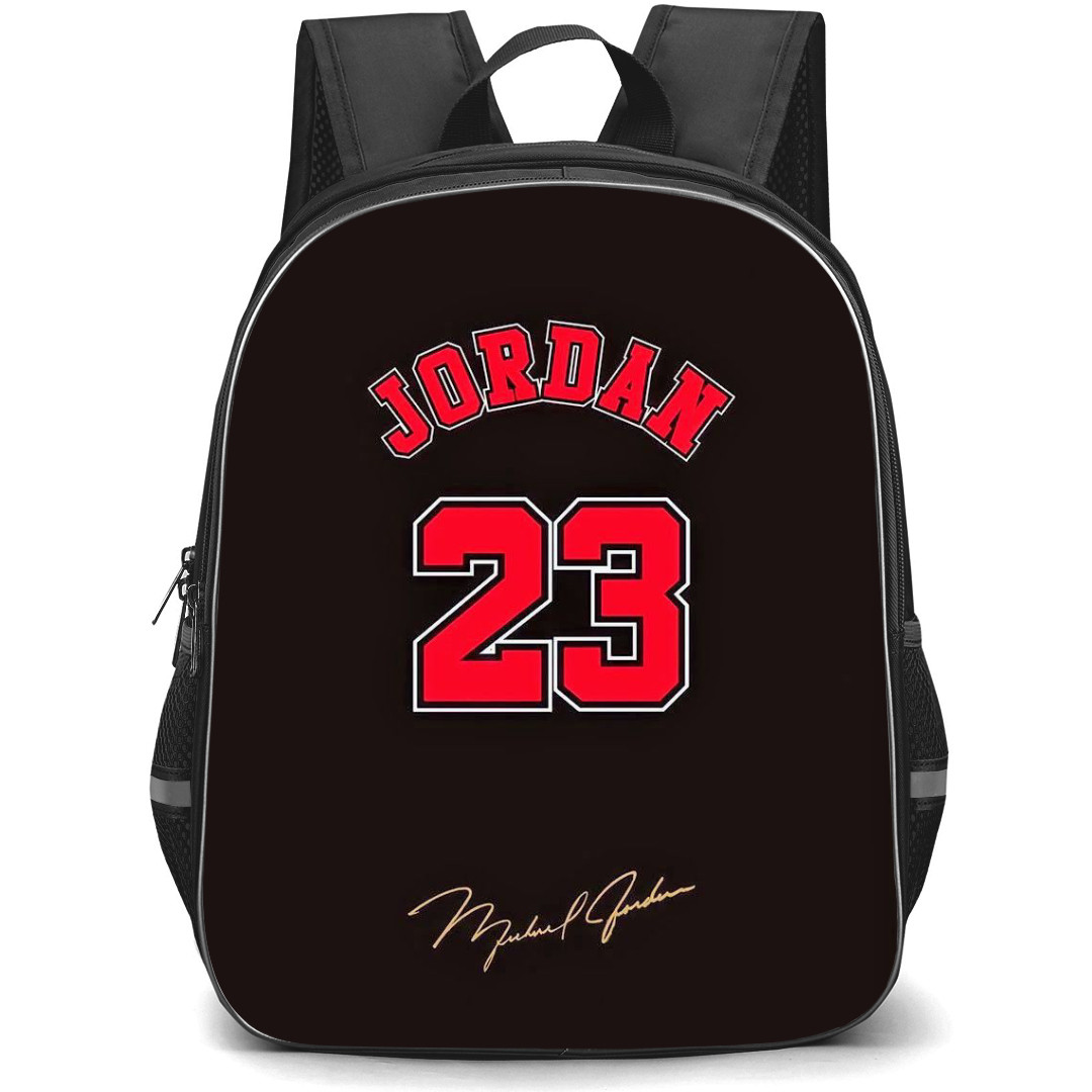 NBA Michael Jordan Backpack StudentPack - Michael Jordan 23 Signature On Black Background