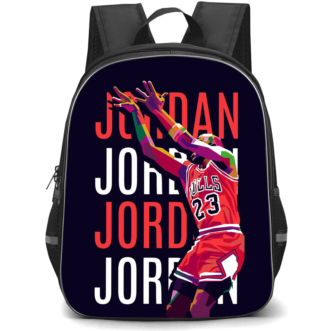 NBA Michael Jordan Backpack StudentPack - Michael Jordan Chicago Bulls Dunking Wpap Art On Word Art