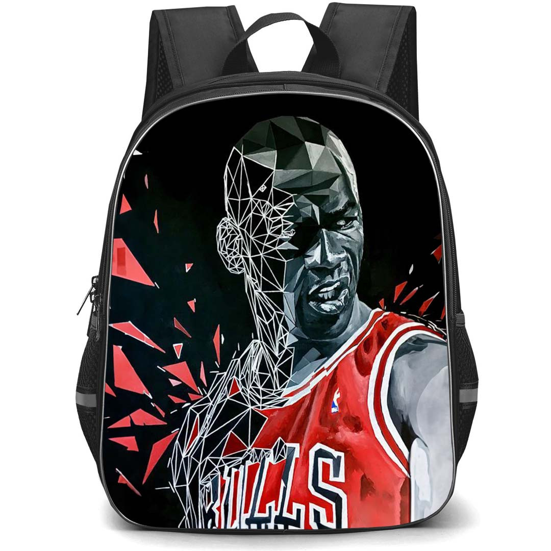 NBA Michael Jordan Backpack StudentPack - Michael Jordan Chicago Bulls 23 Portrait Broken Face Art