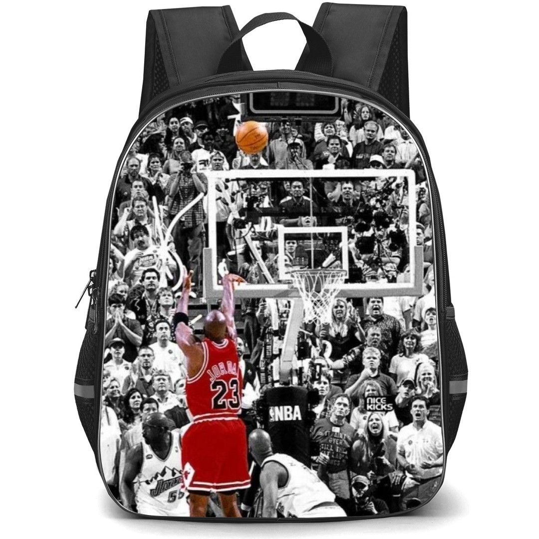 NBA Michael Jordan Backpack StudentPack - Michael Jordan The Last Shot Grayscale Poster