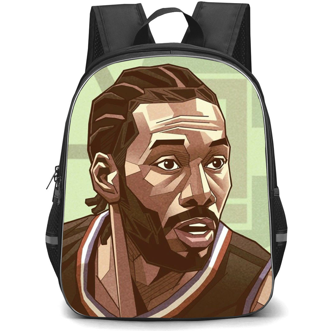 NBA Kawhi Leonard Backpack StudentPack - Kawhi Leonard Retro Portrait Illustration Poster