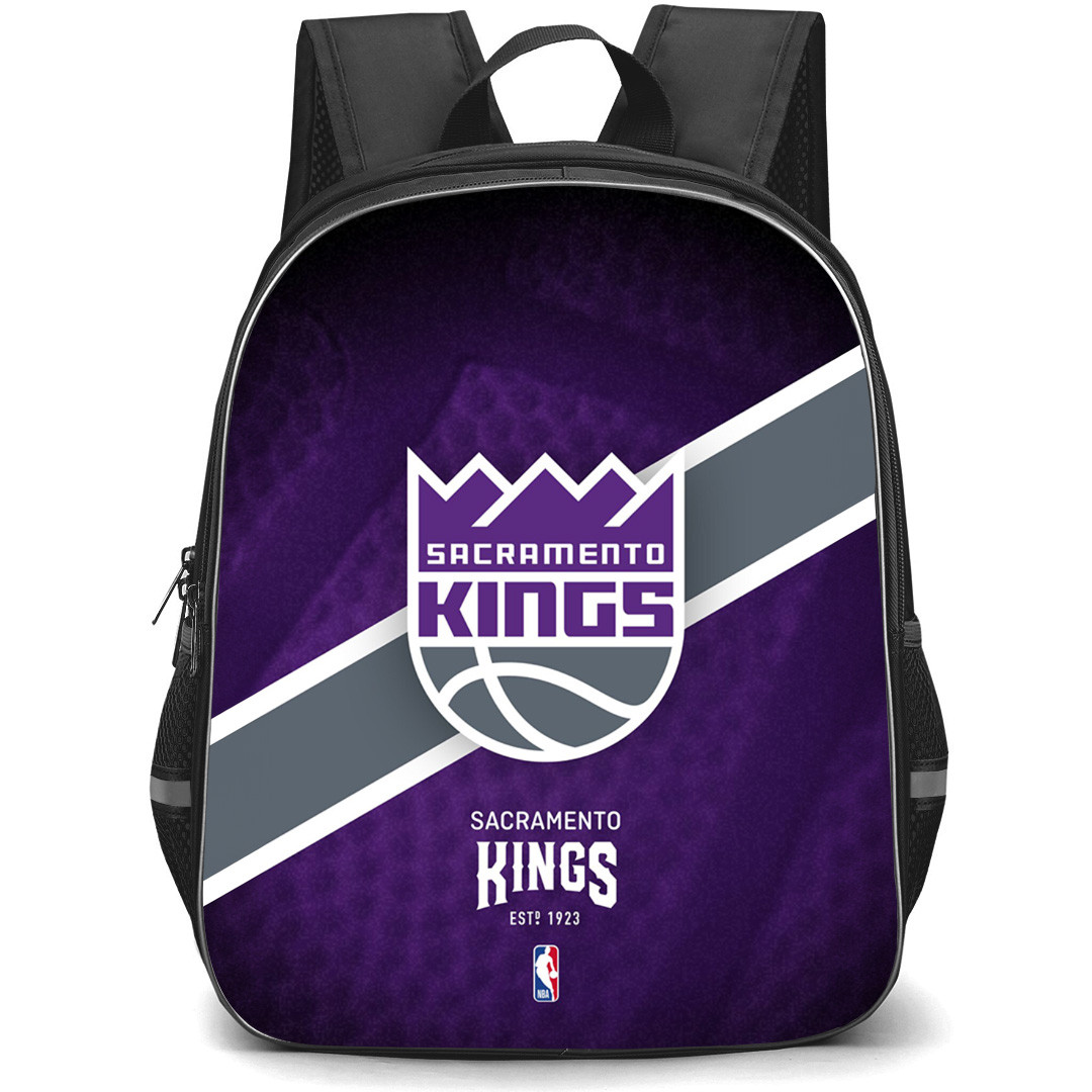 NBA Sacramento Kings Backpack StudentPack - Team Logo Stripe Background