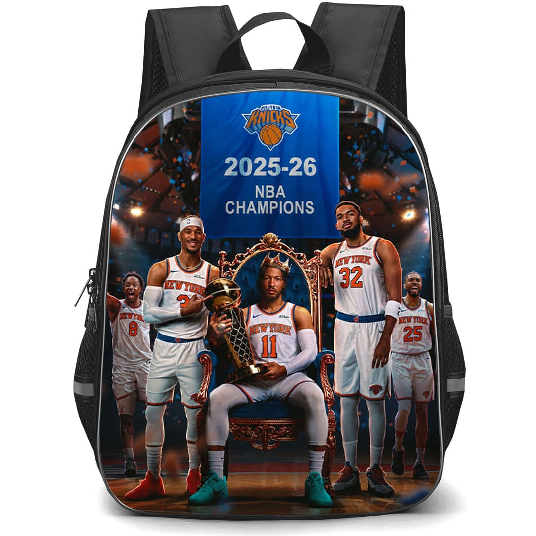 NBA New York Knicks Champions Backpack School Bag StudentPack - New York Knicks 2025-26 NBA Champions Arena Celebration Poster