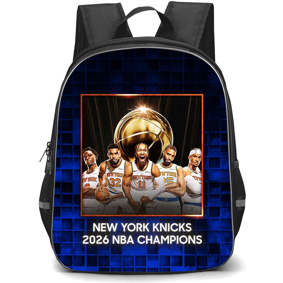 NBA New York Knicks Champions Backpack School Bag StudentPack - New York Knicks 2026 NBA Champions Trophy Team Portrait Poster