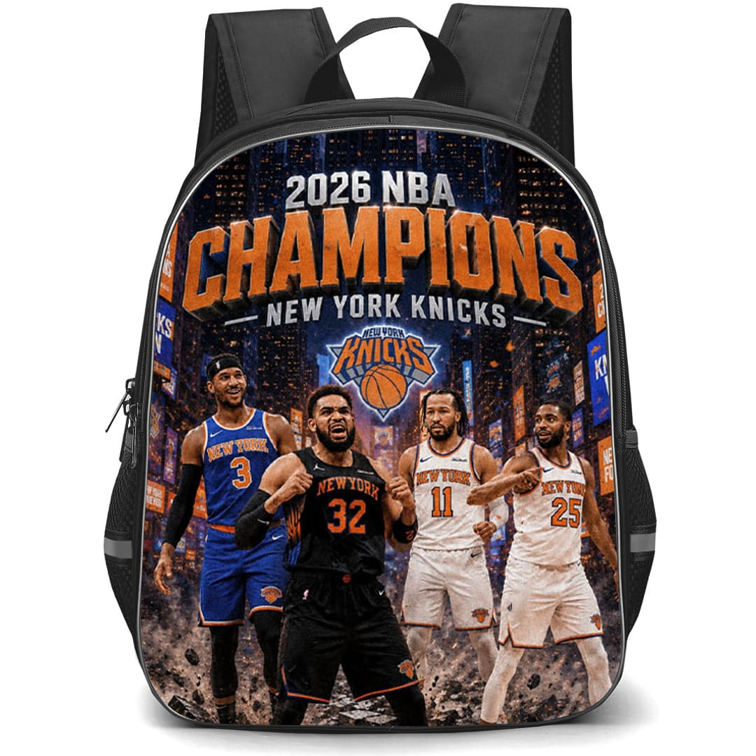 NBA New York Knicks Champions Backpack School Bag StudentPack - New York Knicks 2026 NBA Champions Team Poster