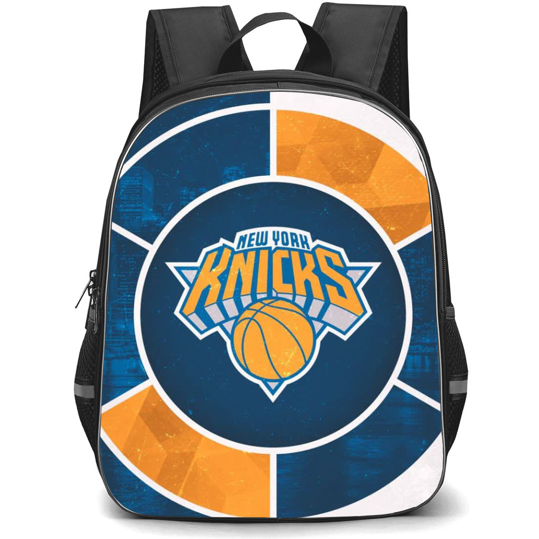 NBA New York Knicks Backpack StudentPack - New York Knicks Logo On Orange Blue Graphic Background