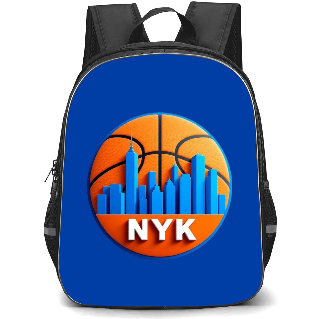 NBA New York Knicks Backpack StudentPack - New York Knicks Minimalist Logo On Blue Background