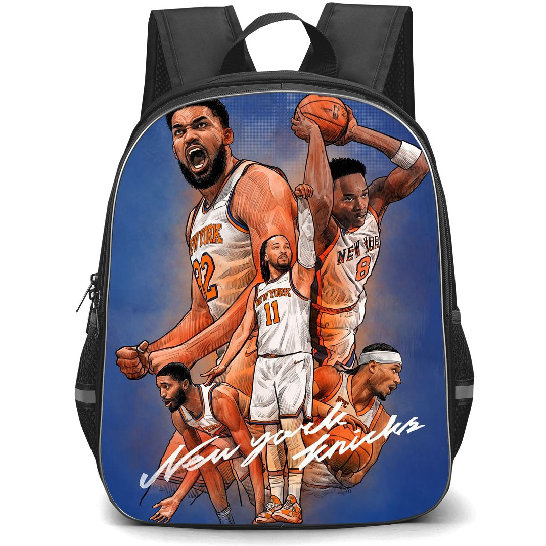 NBA New York Knicks Backpack StudentPack - New York Knicks Team Illustration Art On Blue Background