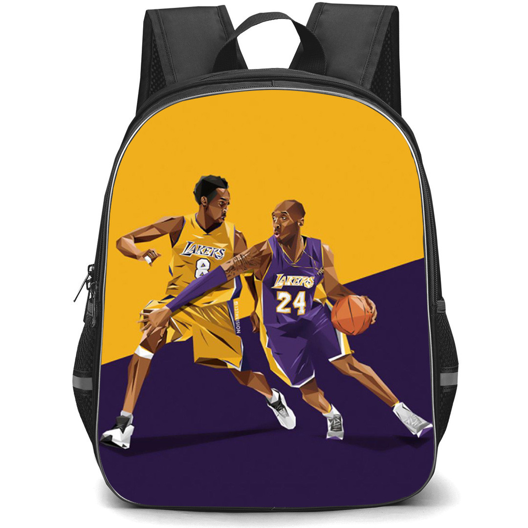 NBA Kobe Bryant Backpack School Bag StudentPack - Kobe Bryant Dribble Running Wpap Art