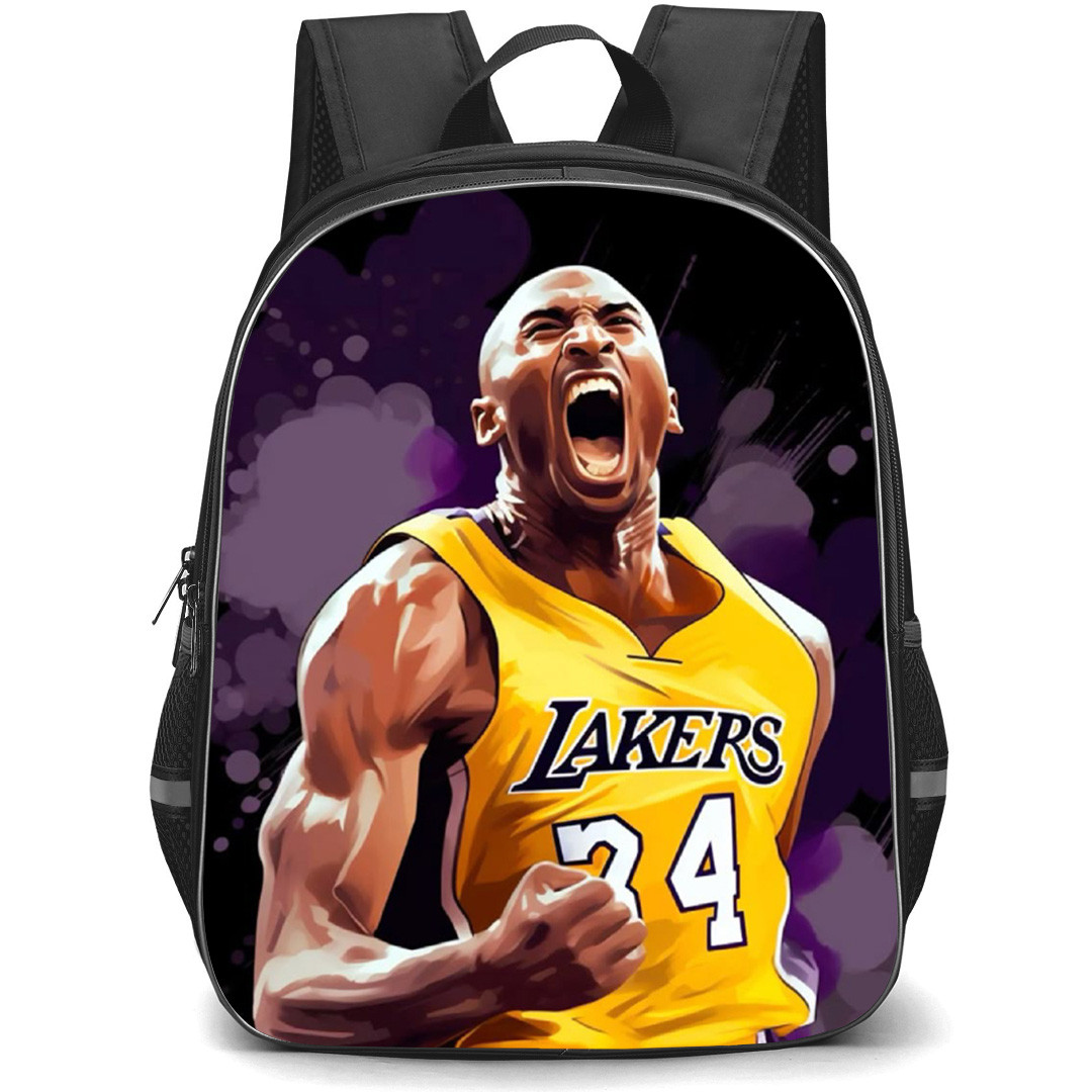 NBA Kobe Bryant Backpack School Bag StudentPack - Kobe Bryant Shouting Portrait Vector Art