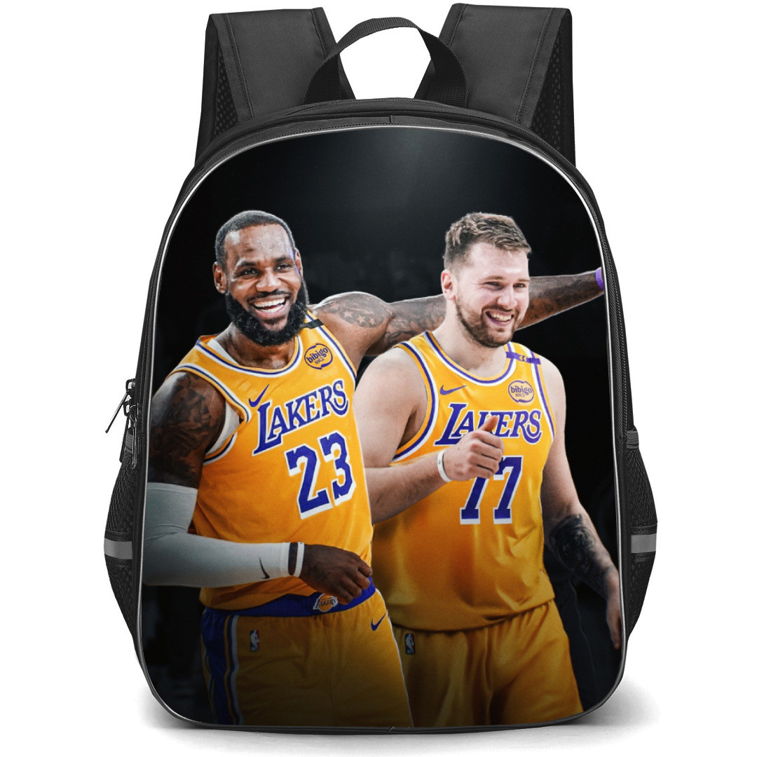 NBA Los Angeles Lakers Backpack StudentPack - Luka Doncic And Lebron James Celebrate Together