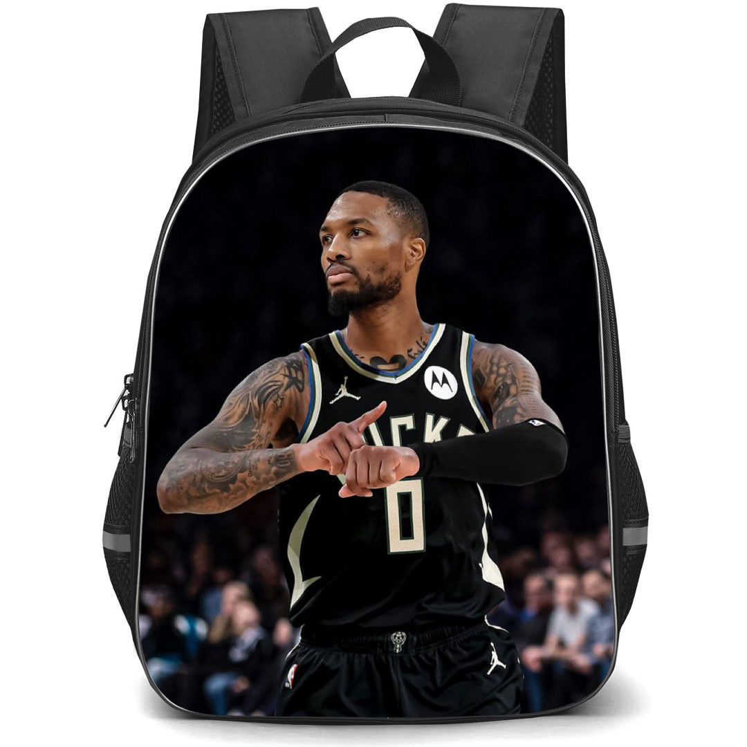 NBA Damian Lillard Backpack StudentPack - Damian Lillard Milwaukee Bucks Showing Times Up Candid Poster