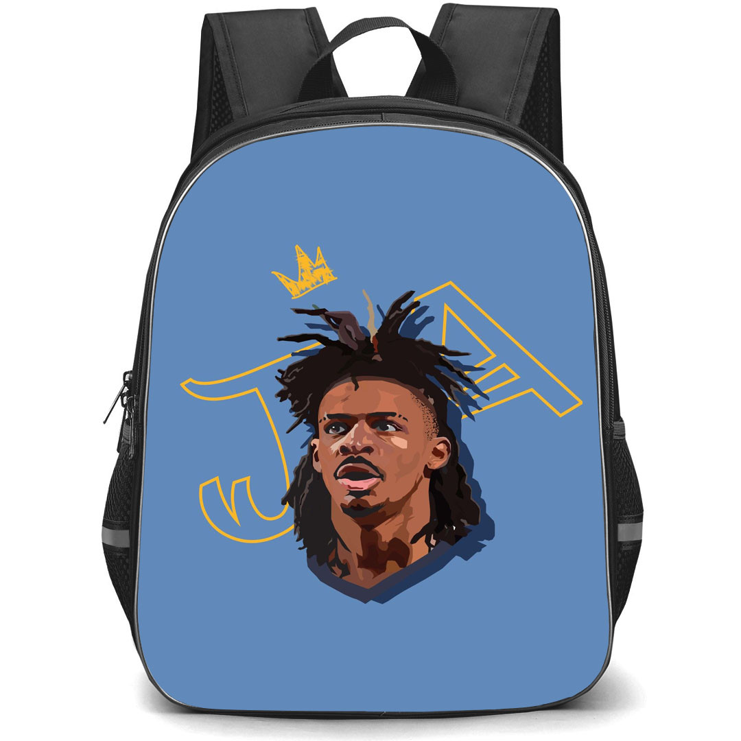 NBA Ja Morant Backpack StudentPack - Ja Morant The King Avatar Illustration Art On Blue Background