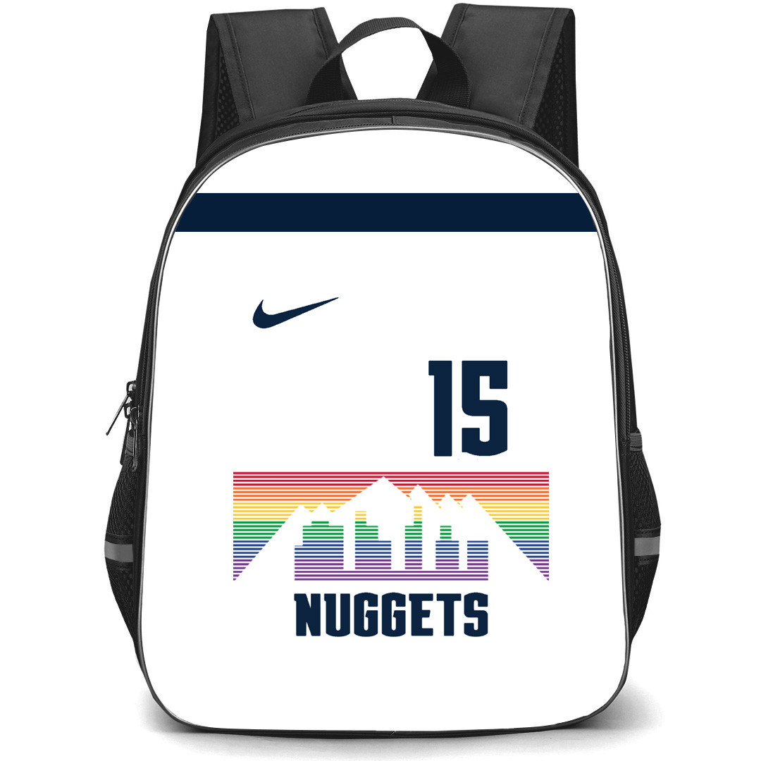 NBA Nikola Jokic Backpack StudentPack - Nikola Jokic Denver Nuggets No. 15 Jersey