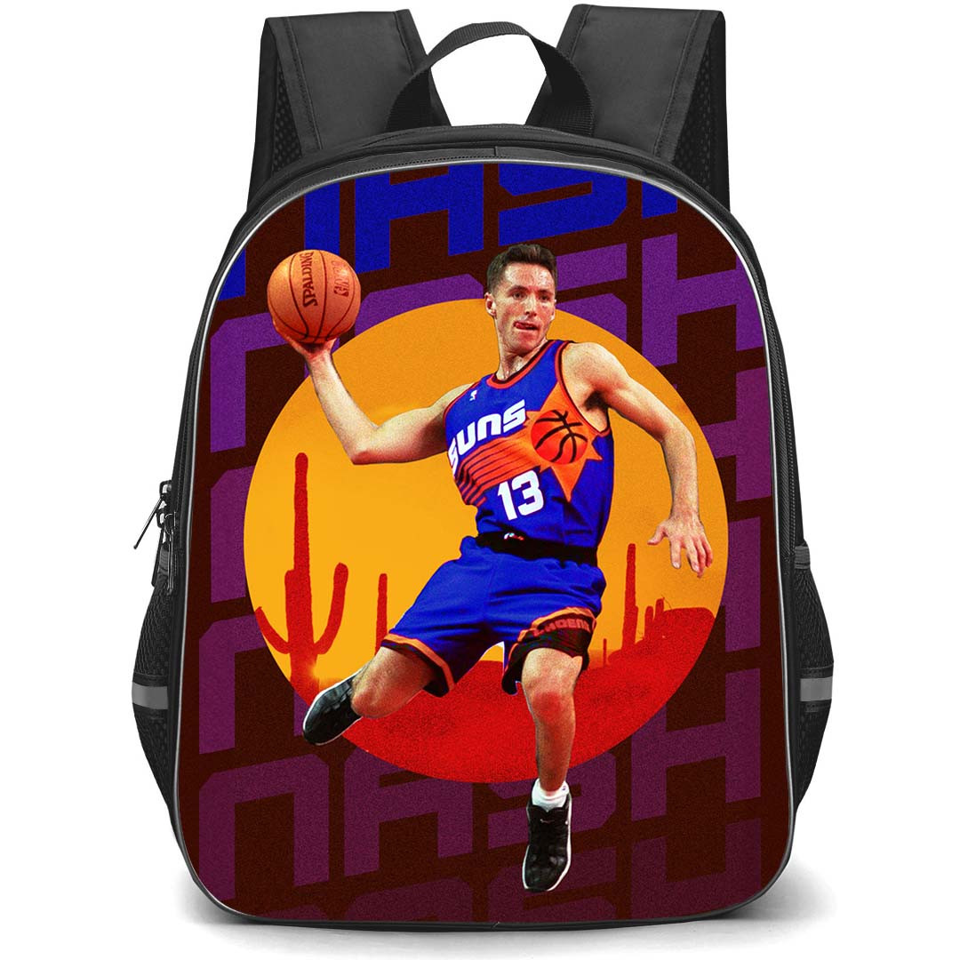 NBA Steve Nash Backpack StudentPack - Steve Nash Phoenix Suns 13 Shooting Graphic Art Poster