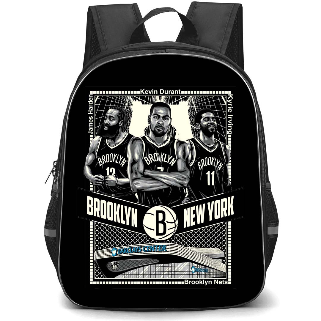 NBA Brooklyn Nets Backpack StudentPack - Brooklyn Nets Big 3 Poster Art