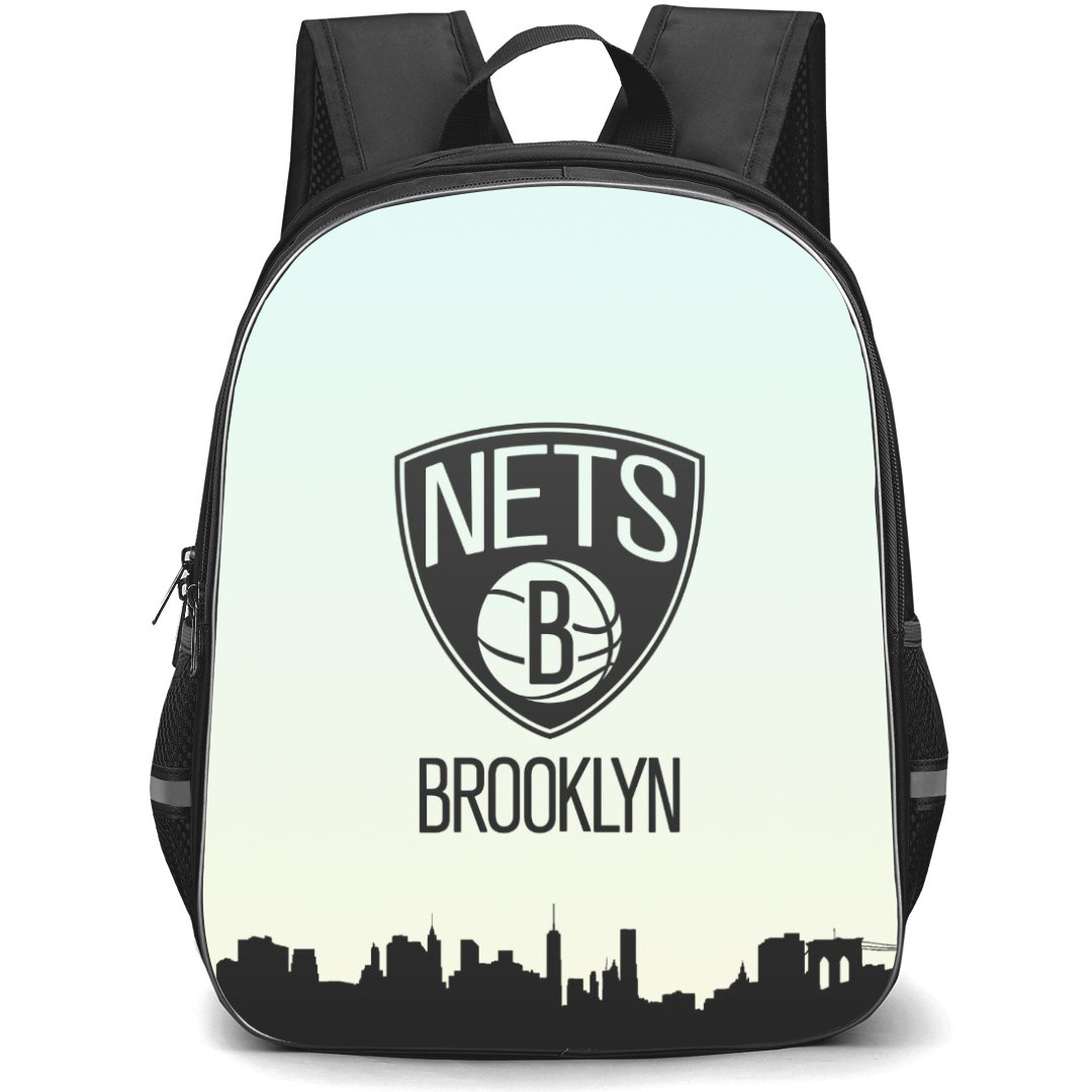 NBA Brooklyn Nets Backpack StudentPack - Brooklyn Nets Watercolor Art Logo