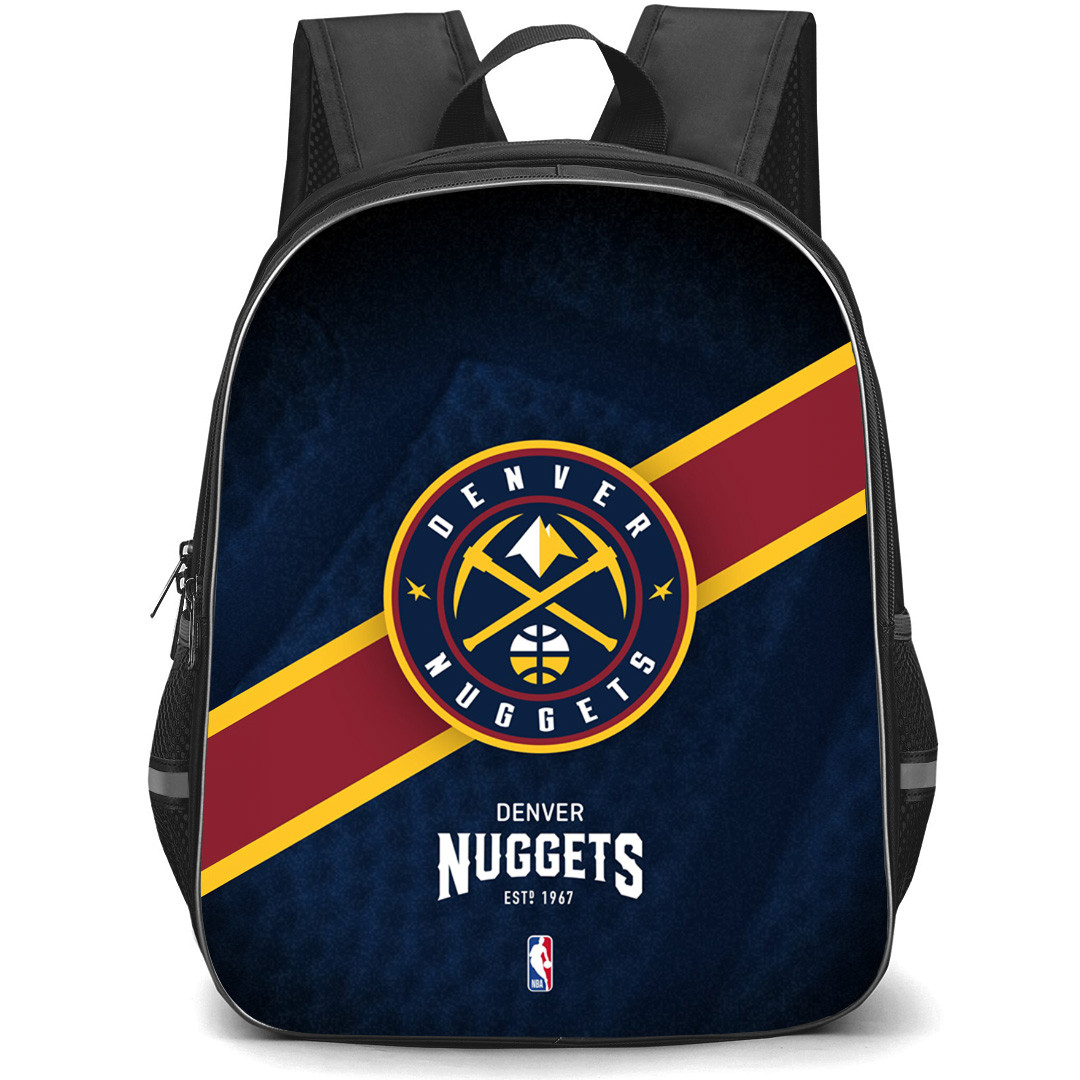 NBA Denver Nuggets Backpack StudentPack - Team Logo Stripe Background