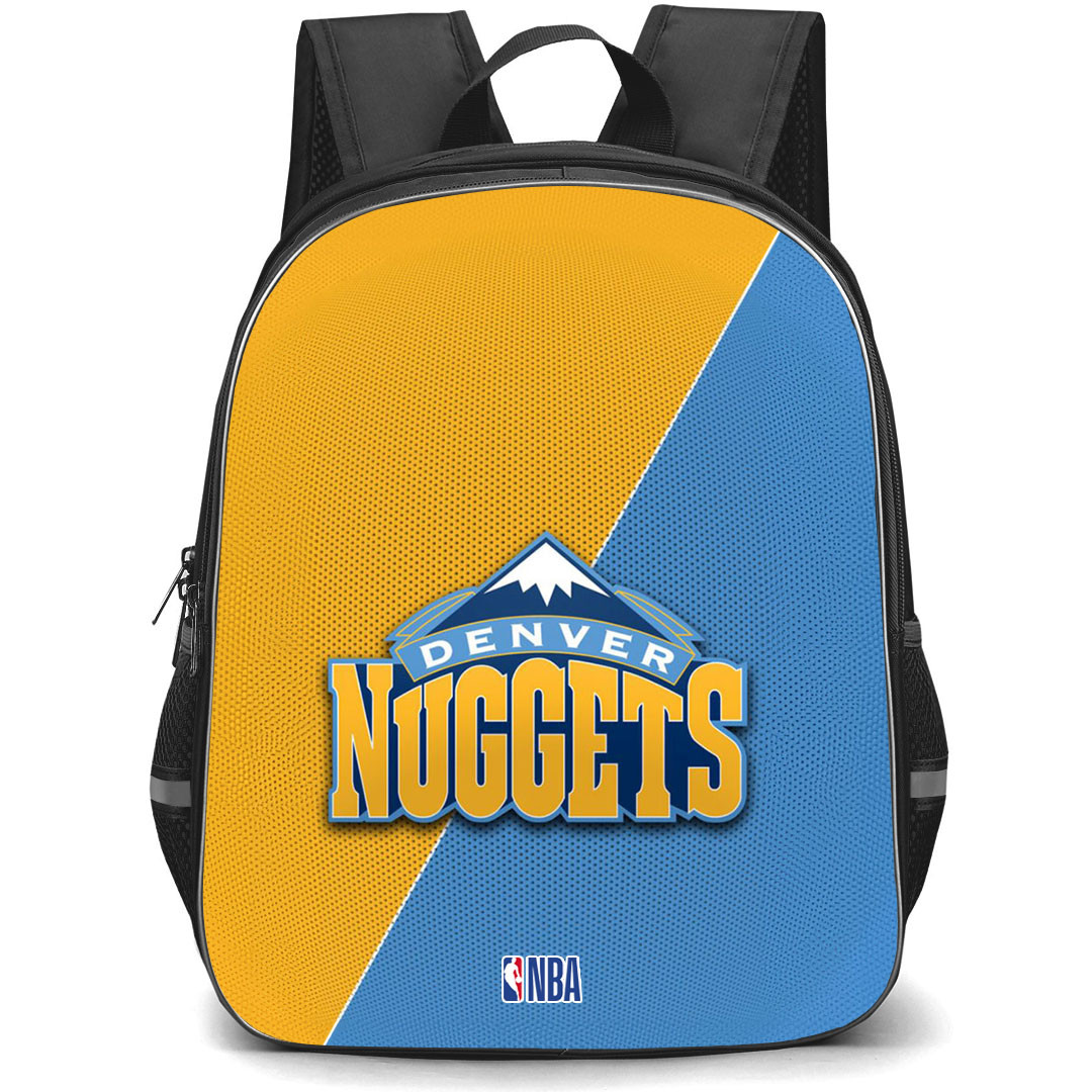 NBA Denver Nuggets Backpack StudentPack - Team Logo On Yellow And Blue Background