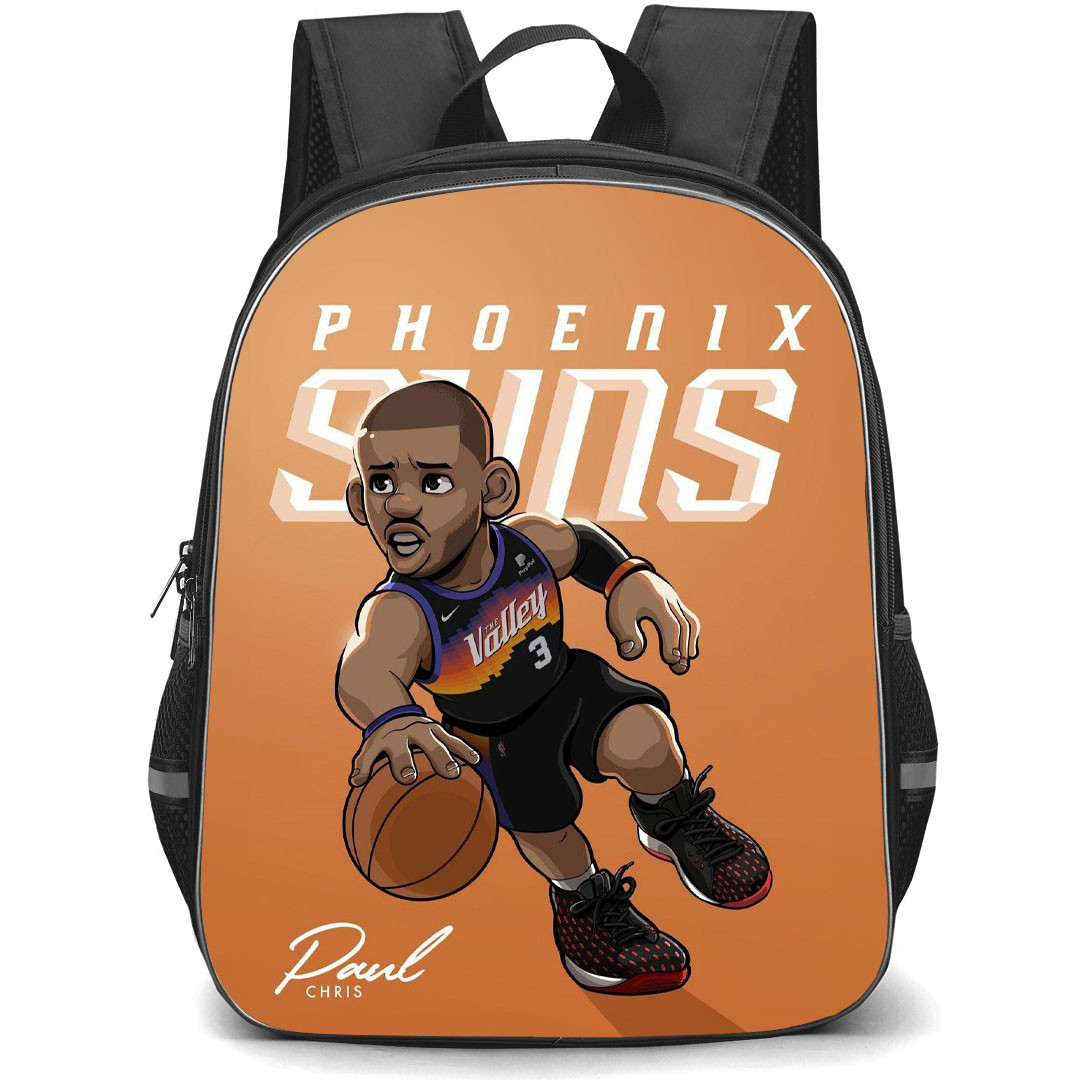 NBA Chris Paul Backpack StudentPack - Chris Paul Phoenix Suns 3 Dribbling Chibi Art