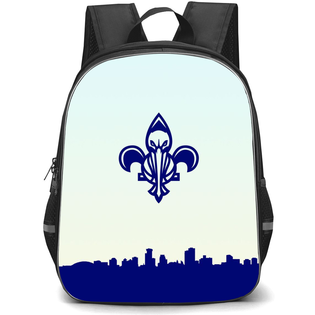 NBA New Orleans Pelican Backpack StudentPack - New Orleans Pelican Watercolor Art Logo
