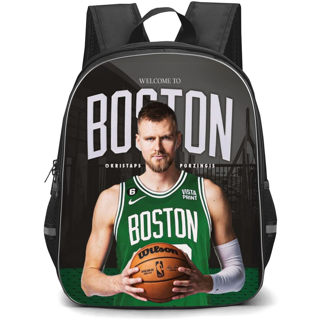 NBA Kristaps Porzingis Backpack StudentPack - Kristaps Porzingis Welcome To Boston Poster