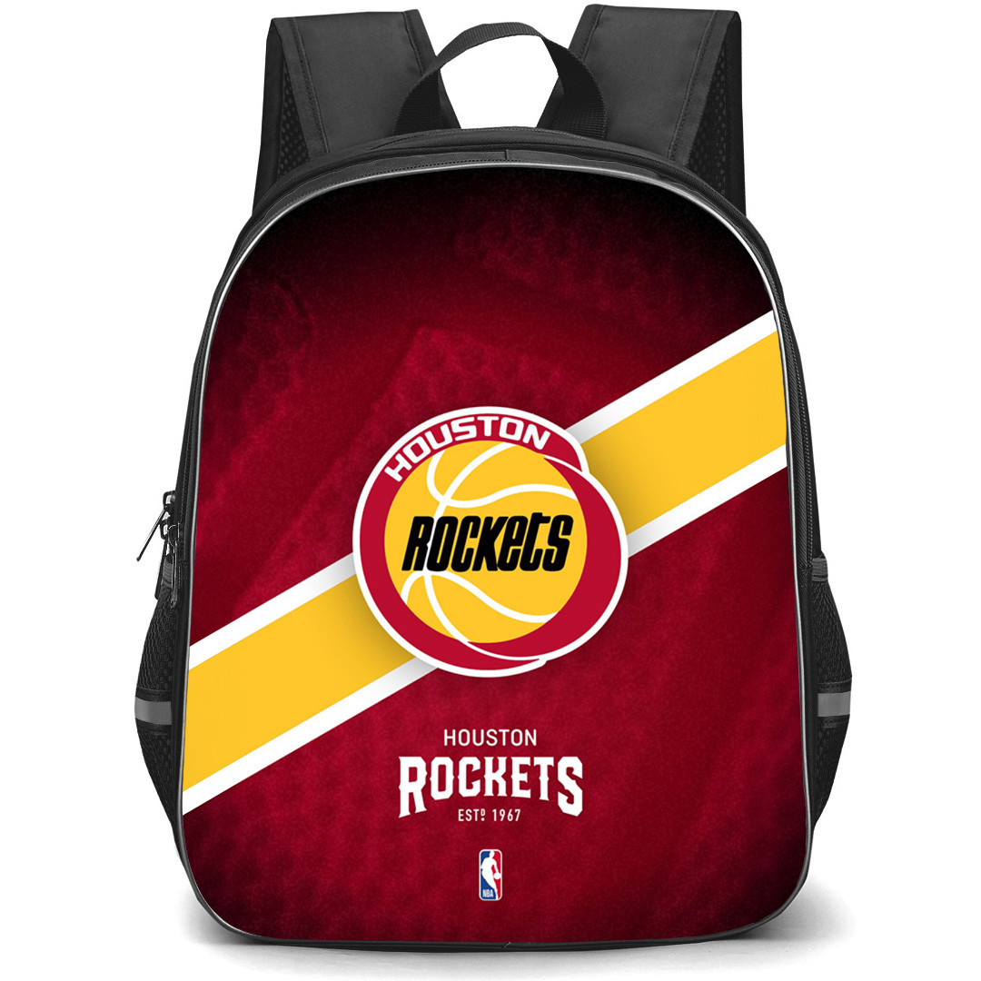 NBA Houston Rockets Backpack StudentPack - Team 1973 Logo Stripe Background