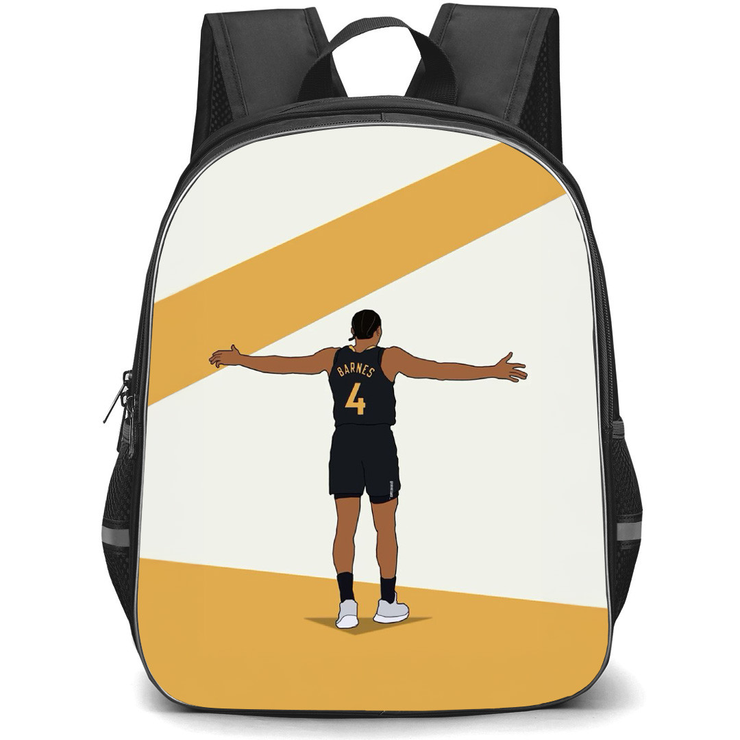 NBA Scottie Barnes Backpack StudentPack - Scottie Barnes Open Arm Standing Back Illustration Art Poster