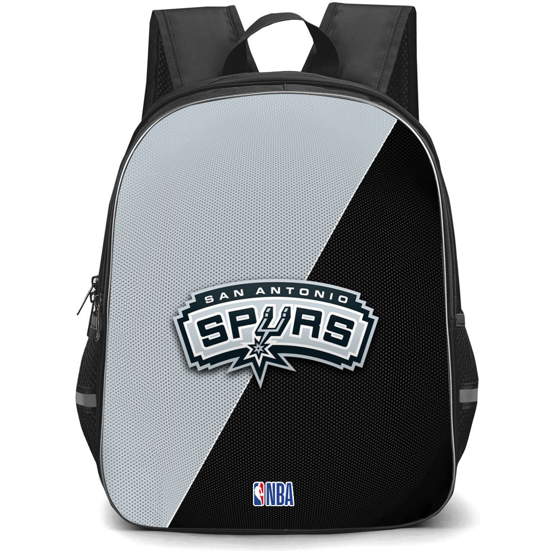 NBA San Antonio Spurs Backpack StudentPack - Team Logo On Grey And Black Background
