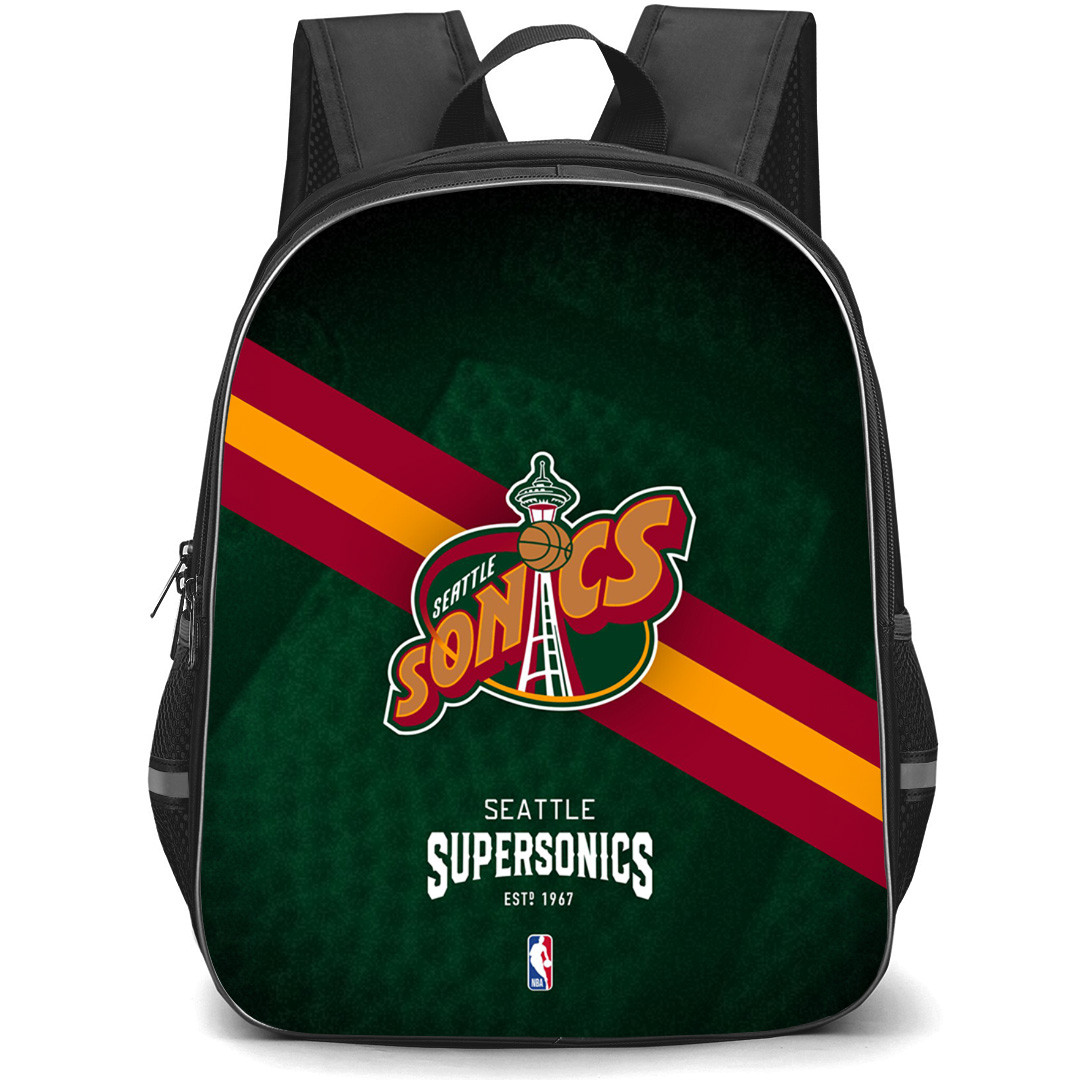 NBA Seattle Supersonics Backpack StudentPack - Team Logo Stripe Background