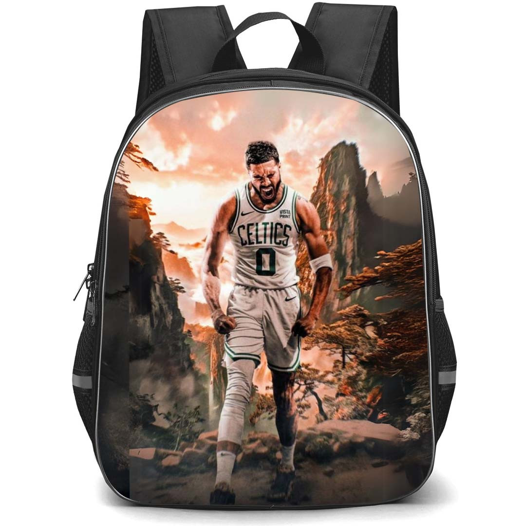 NBA Jayson Tatum Backpack StudentPack - Jayson Tatum Shouting On Nature Background