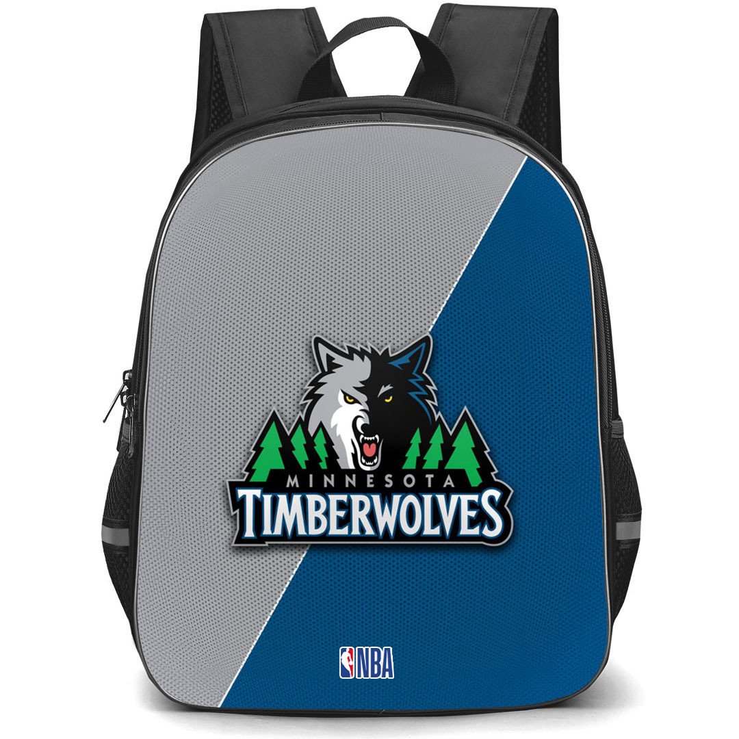 NBA Minnesota Timberwolves Backpack StudentPack - Team Logo On Grey And Blue Background