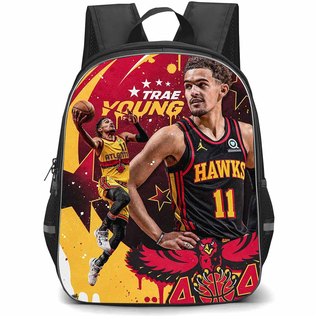 NBA Trae Young Backpack StudentPack - Trae Young Atlanta Hawks 11 Side Portrait On Graphic Art Poster