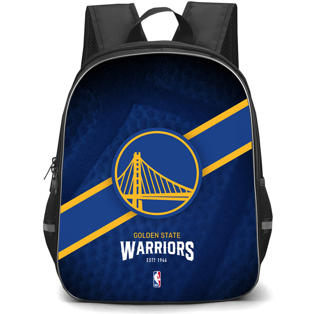 NBA Golden State Warriors Backpack StudentPack - Team Logo Stripe Background