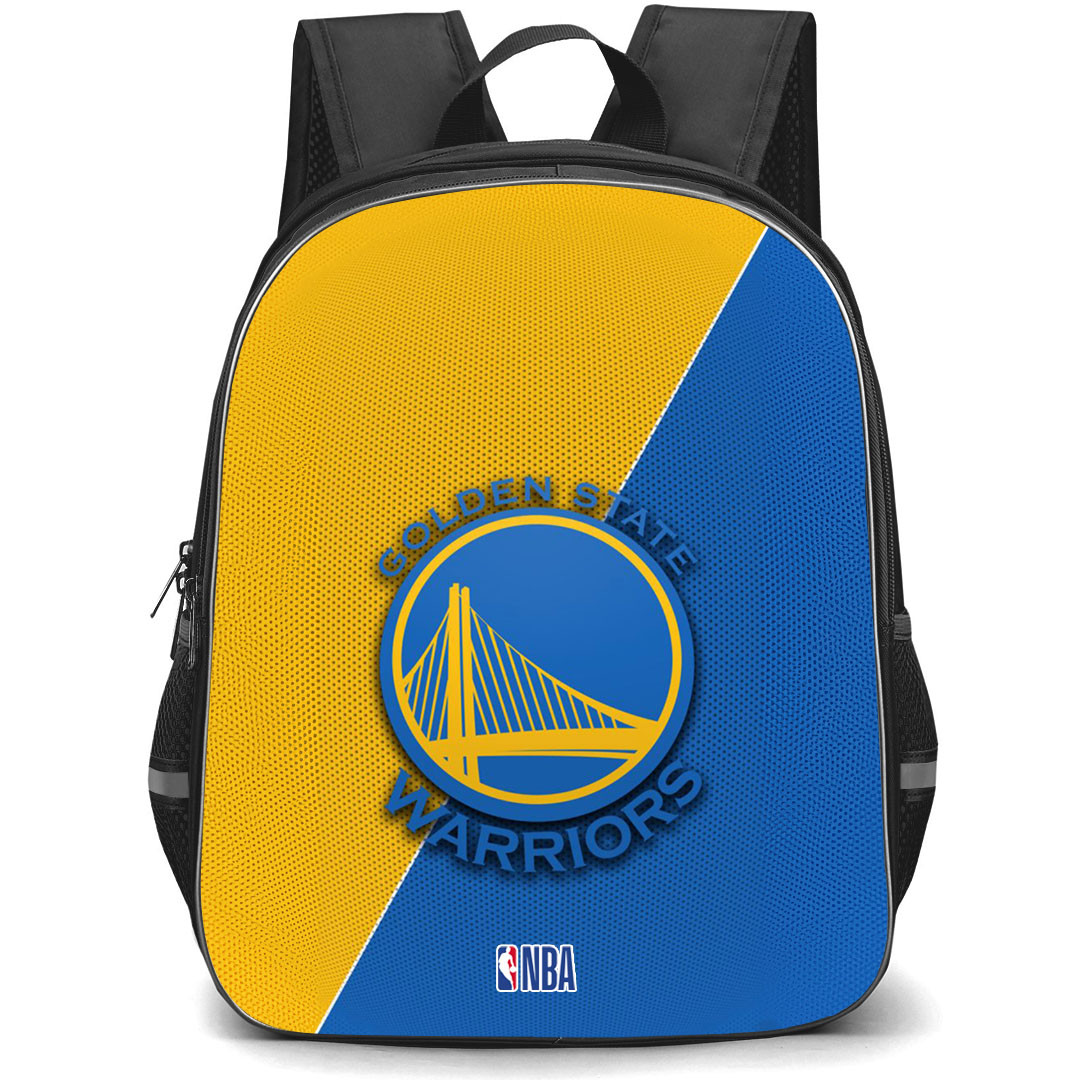 NBA Golden State Warriors Backpack StudentPack - Team Logo Yellow And Blue Background