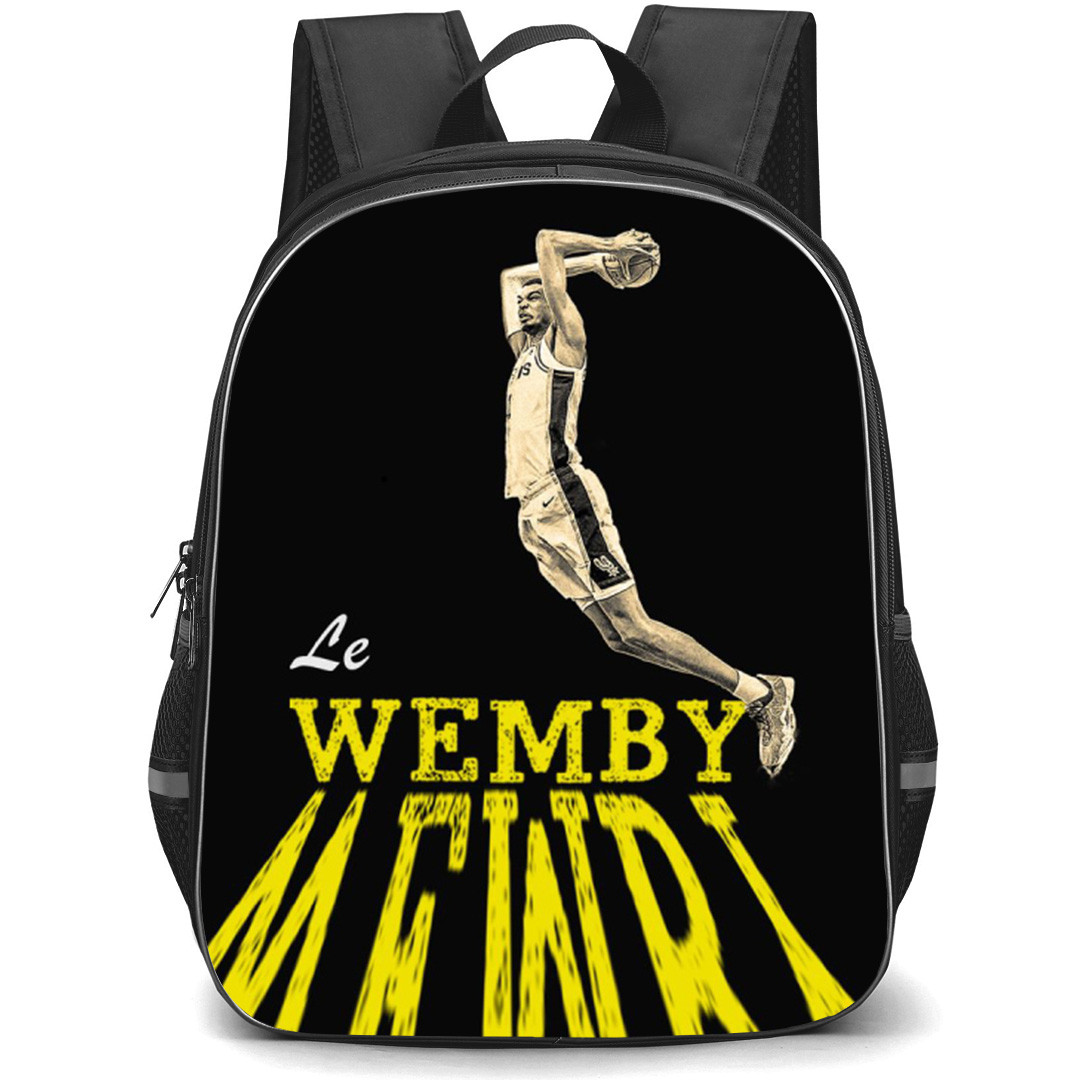 NBA Victor Wembanyama Backpack School Bag StudentPack - Victor Wembanyama Le Wemby Dunk Portrait Poster