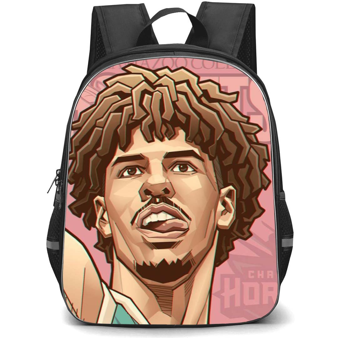 NBA Tyler Herro Backpack StudentPack - Victor Wembanyama Tongue Out Portrait Illustration Art