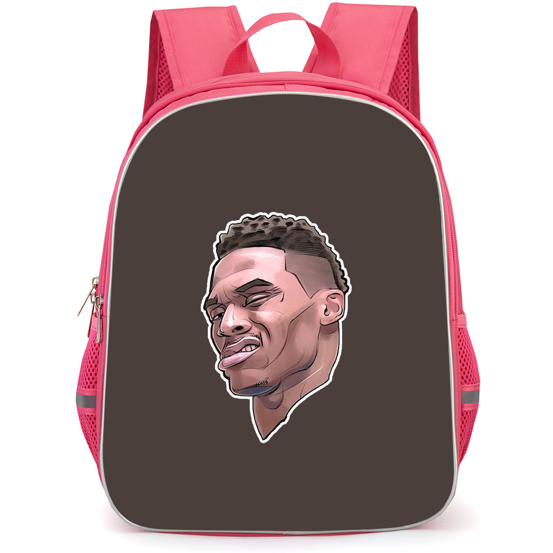 NBA Russell Westbrook Backpack StudentPack - Russell Westbrook Smirking Avatar Illustration Art On Brown Background
