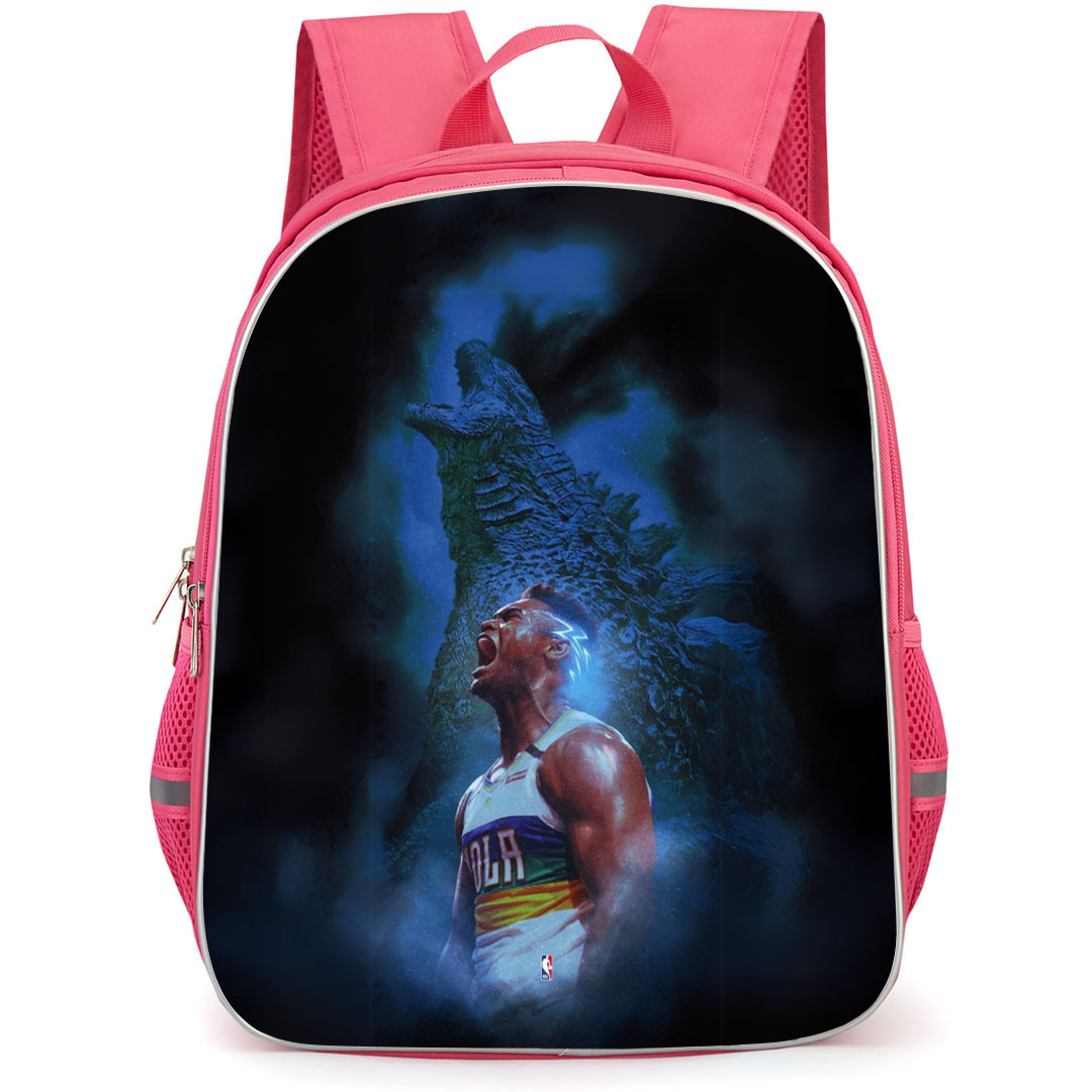 NBA Zion Williamson Backpack StudentPack - Zion Williamson Shouting Godzilla Poster
